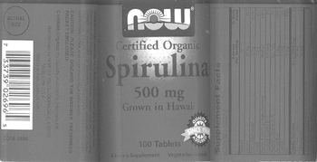 NOW Certified Organic Spirulina 500 mg - supplement