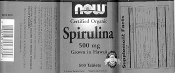 NOW Certified Organic Spirulina 500 mg - supplement