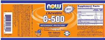 NOW Chewable C-500 Natural Cherry-Berry Flavor - supplement