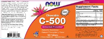 NOW Chewable C-500 Natural Cherry-Berry Flavor - supplement