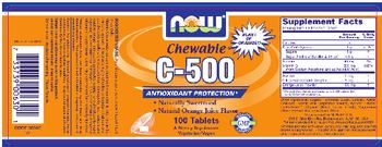 NOW Chewable C-500 Natural Orange Juice Flavor - supplement