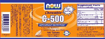 NOW Chewable C-500 Natural Orange Juice Flavor - supplement