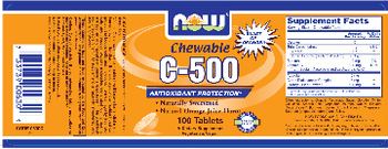 NOW Chewable C-500 Natural Orange Juice Flavor - supplement