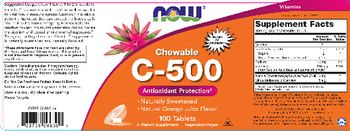 NOW Chewable C-500 Natural Orange Juice Flavor - supplement