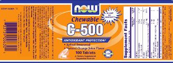 NOW Chewable C-500 Natural Orange Juice Flavor - supplement