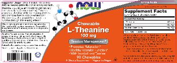 NOW Chewable L-Theanine 100 mg - supplement