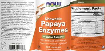 NOW Chewable Papaya Enzymes - supplement