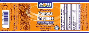 NOW Chewable Papaya Enzymes - supplement