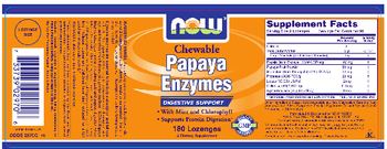 NOW Chewable Papaya Enzymes - supplement