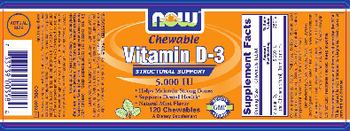 NOW Chewable Vitamin D-3 5,000 IU - supplement