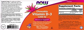 NOW Chewable Vitamin D3 1,000 IU - supplement