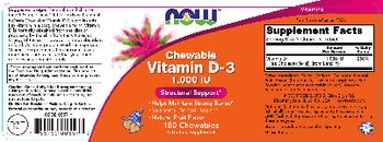 NOW Chewable Vitamin D3 1,000 IU - supplement