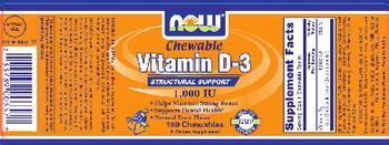 NOW Chewable Vitamin D3 1,000 IU - supplement