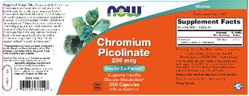 NOW Chromium Picolinate 200 mcg - supplement