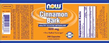 NOW Cinnamon Bark 600 mg - supplement