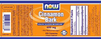 NOW Cinnamon Bark 600 mg - supplement