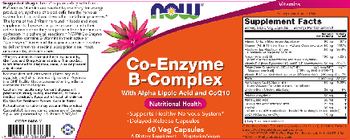 NOW - Co-Enzyme B-Complex - 60.0 Veg Capsule(s) | KusogLife