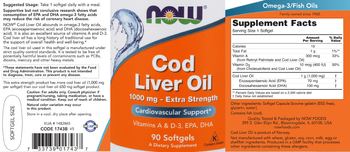 NOW Cod Liver Oil 1000 mg - Extra Strength - supplement