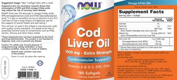 NOW Cod Liver Oil 1000 mg - Extra Strength - supplement