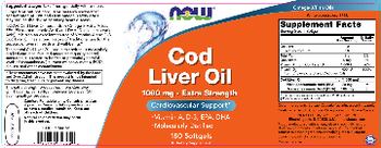 NOW Cod Liver Oil 1000 mg - Extra Strength - supplement