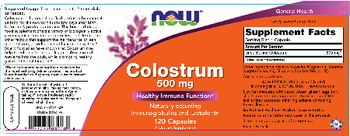 NOW Colostrum 500 mg - supplement