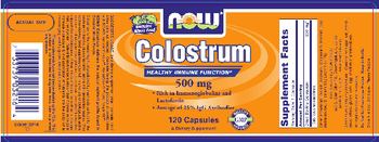 NOW Colostrum 500 mg - supplement