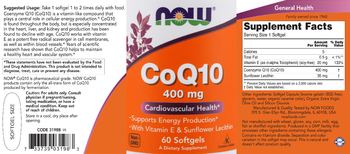 NOW CoQ10 400 mg - supplement