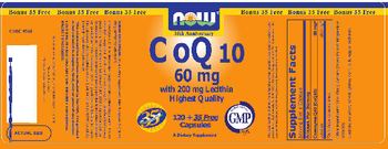NOW CoQ10 60 mg With 200 mg Lecithin - supplement