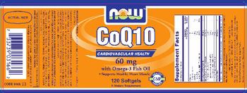 NOW CoQ10 60 mg With Omega-3 Fish Oil - supplement