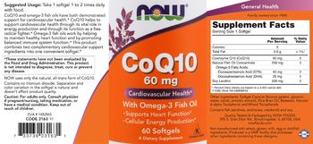 NOW CoQ10 60 mg with Omega-3 Fish Oil - supplement