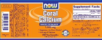 NOW Coral Calcium 1,000 mg - supplement