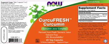 NOW CurcuFRESH Curcumin - supplement