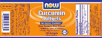 NOW Curcumin Softgels From Turmeric Root Extract - herbal supplement