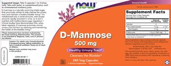 NOW D-Mannose 500 mg - supplement