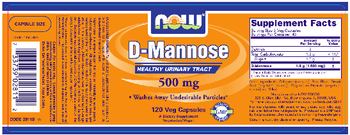 NOW D-Mannose 500 mg - supplement