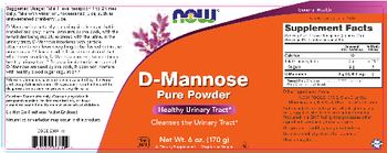 NOW D-Mannose Pure Powder - supplement