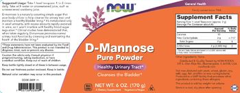 NOW D-Mannose Pure Powder - supplement