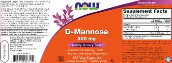 NOW D-Mannose - supplement