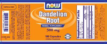NOW Dandelion Root 500 mg - herbal supplement