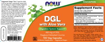 NOW DGL with Aloe Vera - supplement