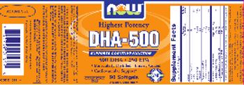 NOW DHA-500 - supplement