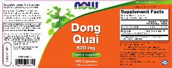 NOW Dong Quai 520 mg - supplement