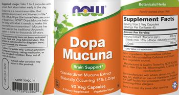 NOW Dopa Mucuna - supplement
