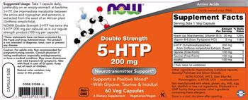 NOW Double Strength 5-HTP 200 mg - supplement