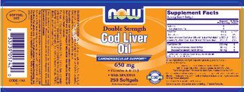 NOW Double Strength Cod Liver Oil 650 mg - supplement