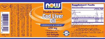 NOW Double Strength Cod Liver Oil 650 mg - supplement