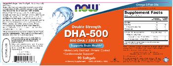 NOW Double Strength DHA-500 - supplement