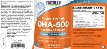 NOW Double Strength DHA-500 - supplement