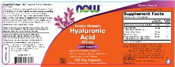 NOW Double Strength Hyaluronic Acid 100 mg - supplement