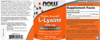 NOW Double Strength L-Lysine 1000 mg - supplement